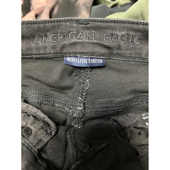 American Eagle Outfitters Womens Black High Rise Flare Button Fly Jeans Size 6 - Picture 3 of 8